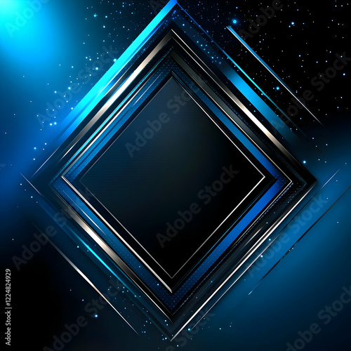 Abstract Blue and Black Dia...