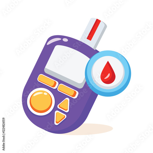 An amazing flat icon of portable glucometer in trendy design style