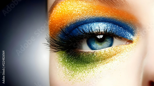 Close-up Eye with Vibrant G...