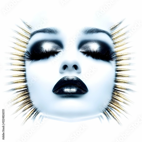 Artistic Face with Metallic...