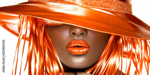 Fashion Model with Orange L...