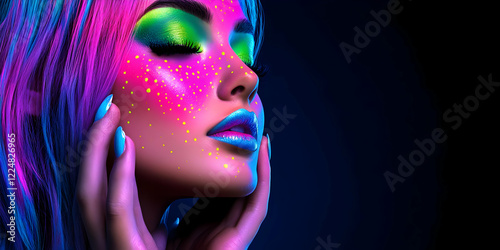Neon Dream: Woman with Vibr...