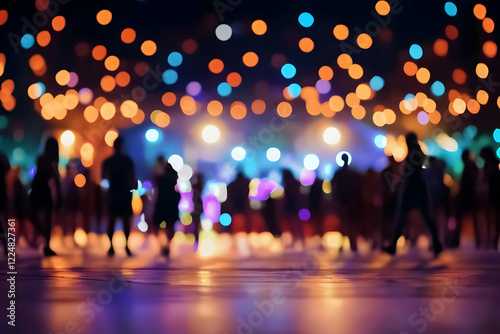 Blurred Crowd Enjoys Nightl...