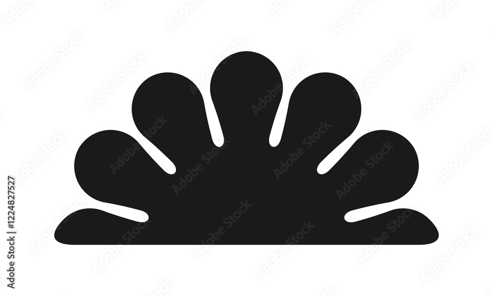 Fototapeta premium Metaball Sunrise Semicircle Shape Silhouette Icon