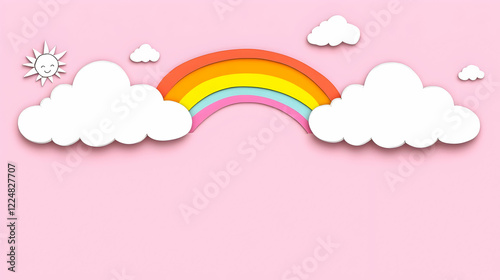 Whimsical 3D Rainbow, Cloud...