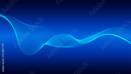 Obraz na płótnie Geometric curved lines in gradient forming dynamic futuristic abstract flow patterns w salonie