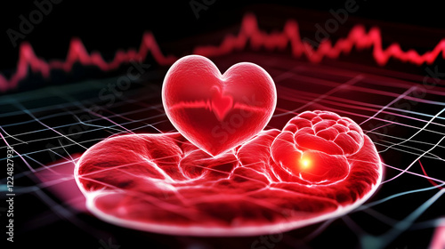 Glowing Heart and Cell with...