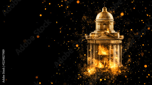Burning Classical Building ...
