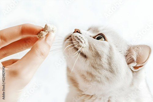 A Fluffy White Cat Reaches ...