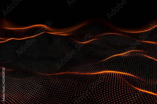 Abstract Orange Particle Wa...