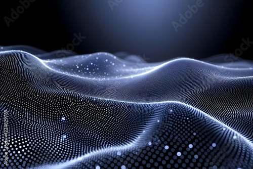 Abstract Blue Particle Wave...
