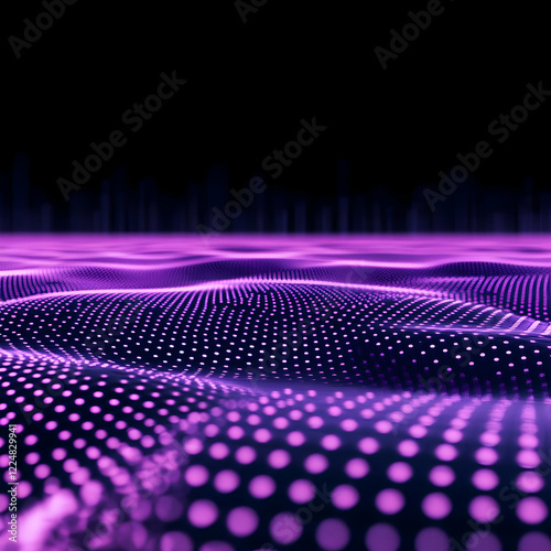 Abstract Purple Dotted Wave...