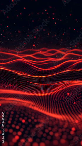 Abstract Red Particles Flow...