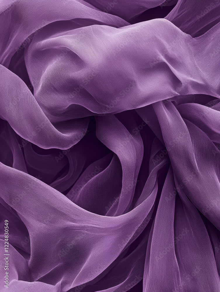 Fototapeta premium Purple Sheer Fabric Drape.