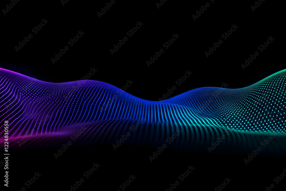 Fototapeta premium Abstract 3D Wave Background Forms a Colorful Digital Landscape with Dynamic Lines