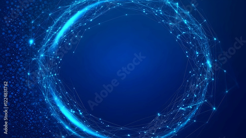 Abstract Blue Glowing Circu...