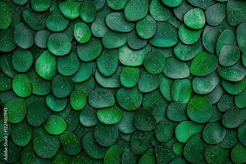 Vibrant Green Leaf Texture Background Lush Foliage Seamless Pattern