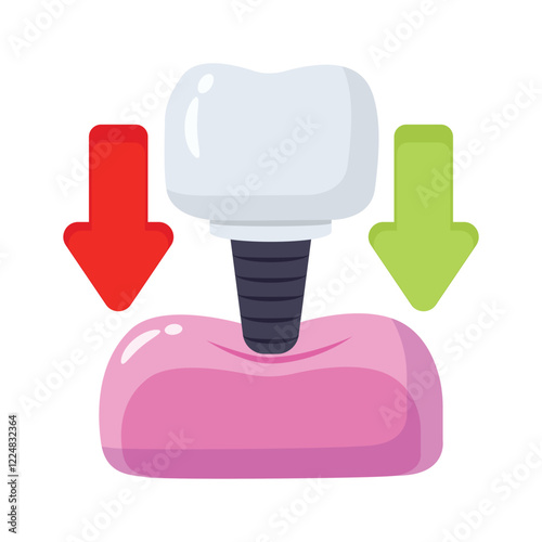 Take a look at this amazing icon of dental implant, ready to use vector