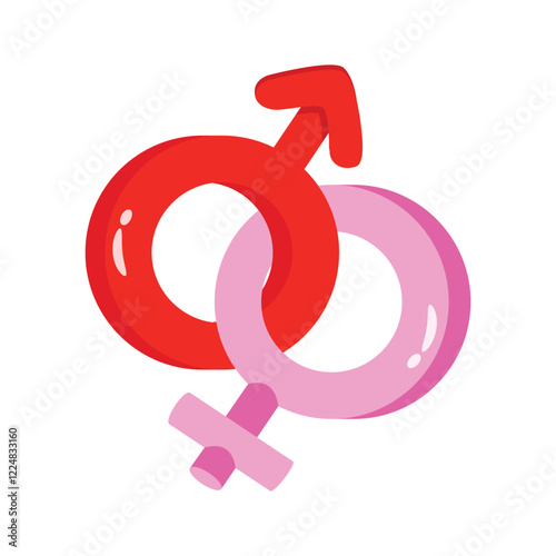 Gender symbols vector design representing male and female healthcare and wellness