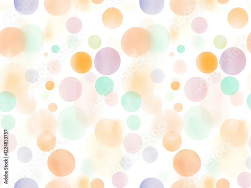 A seamless design of simple circle dots in pastel tones