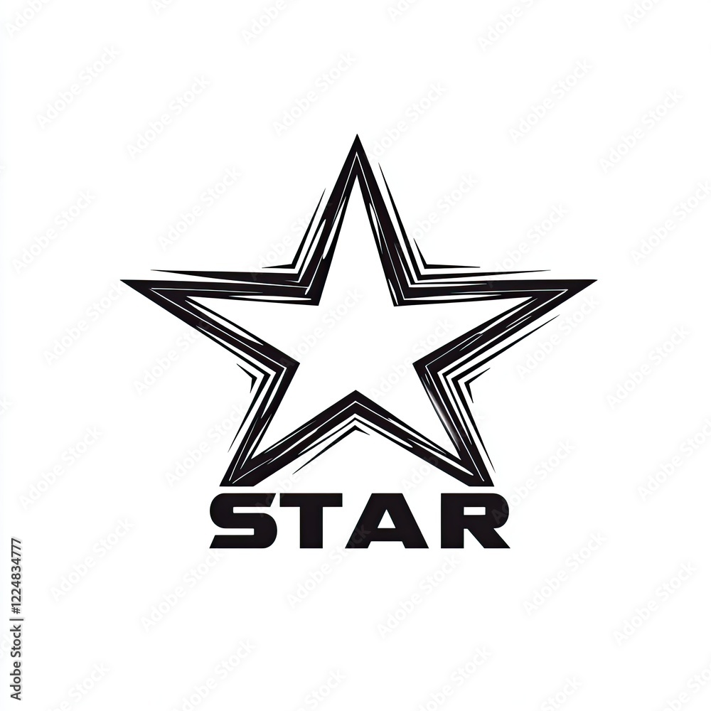 Obraz premium The logo consists of a geometric, stylized shape. The logo design features the word