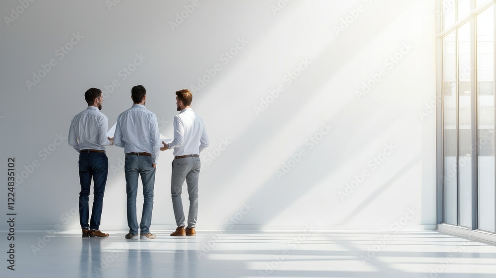 Business discussion among colleagues in modern office space professional environment indoor setting casual viewpoint Business discussion among colleagues in modern office space professional environment indoor setting casual viewpoint