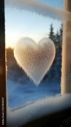 Frosty Heart on Window at S...