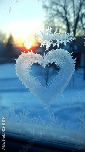 Heart-shaped frost forms on...