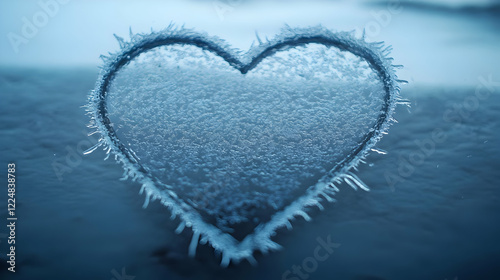 Icy Heart Formed on Frosted...