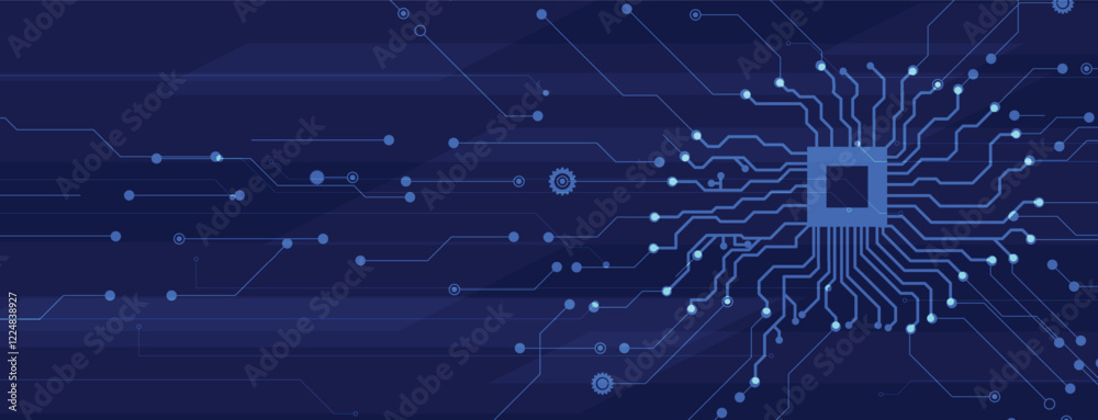 Obraz premium Circuit digital human brain technology concept