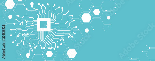 Circuit digital human brain technology concept