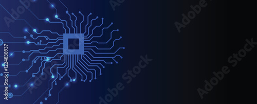 Circuit digital human brain technology concept