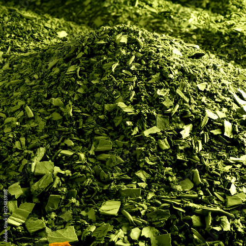 Close-up of a pile of green...
