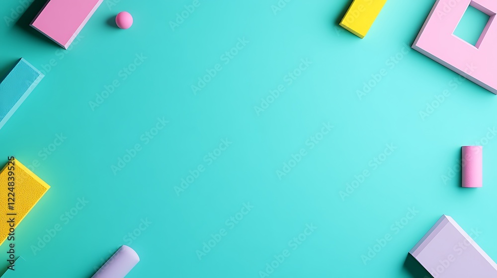 Colorful Geometric Shapes on a Bright Background for Creative and Modern Design Concepts