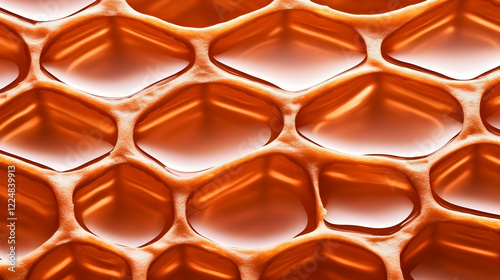 Close-up of honeycomb shows...