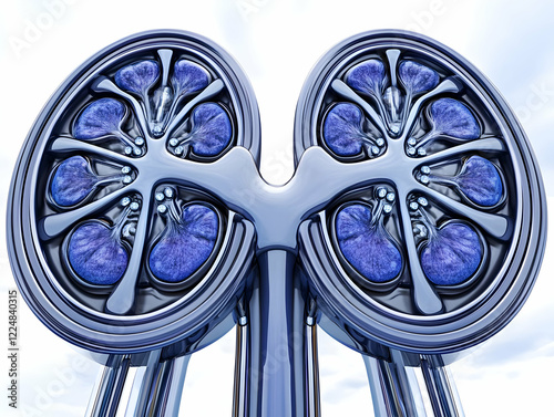 3D Illustration of Metallic...