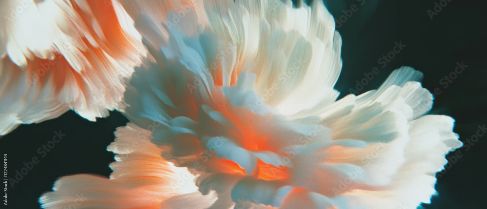 Obraz premium Swirling spiral petal arrangements creating a dynamic vortex effect on a dark background