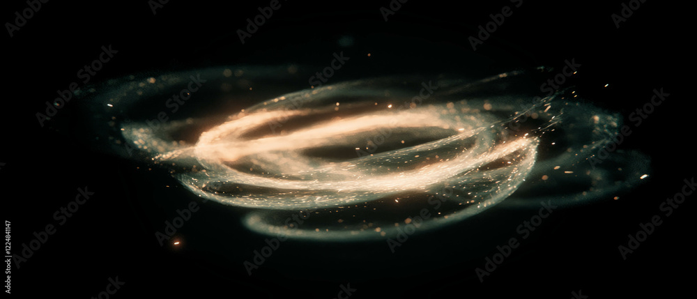 Swirling spiral spark trails creating a dynamic vortex effect against black background Swirling spiral spark trails creating a dynamic vortex effect against black background