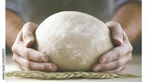 Hands gently hold a ball of...