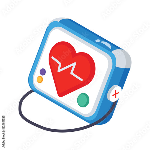 Get this amazing icon of heart monitor in modern design style