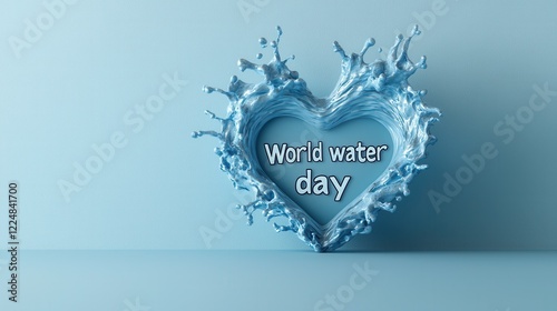 Heart-shaped splash of water with 