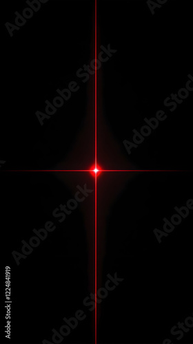 Red Laser Beam Cross on Bla...