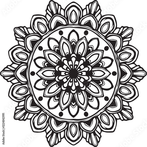 Beautiful flower art and mandala vector design