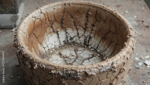 aged ceramic with subtle crackle effect photo