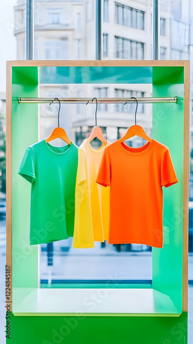 Three Colorful T-Shirts Han...