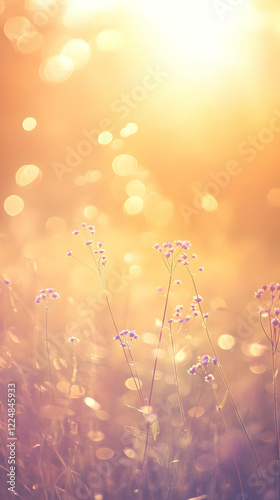 Wildflowers glow in warm su...