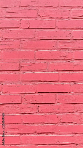 Pink Brick Wall Shows Textu...