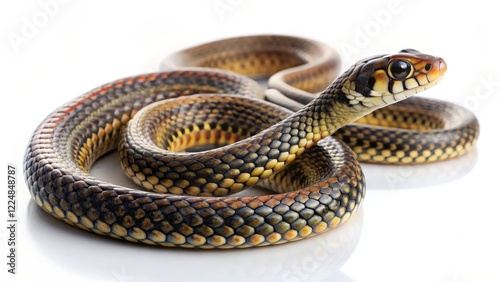 Wallpaper Mural Coiled Snake on White Background Torontodigital.ca