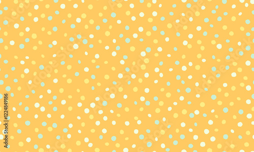 Seamless polka dot vector with geometric circles, perfect for fabric prints, posters, or abstract backgrounds. Trendy pattern for wallpapers and textile designs.