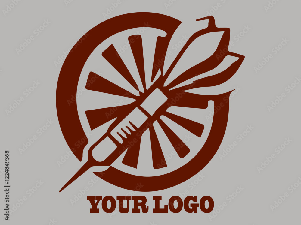 Brown dartboard with arrows on target. This dartboard vector illustration features a minimalist design symbolizing precision and achieving targets dart sketches an artistic touch Brown dartboard with arrows on target. This dartboard vector illustration features a minimalist design symbolizing precision and achieving targets dart sketches an artistic touch